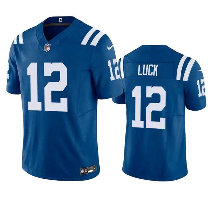 Men & Women & Youth Indianapolis Colts #12 Andrew Luck Blue 2023 F.U.S.E Vapor Untouchable Stitched Football Jersey